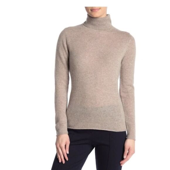 Magaschoni Sweaters - New Magaschoni Cashmere Turtleneck Sweater In Pebble Heather  Size Small